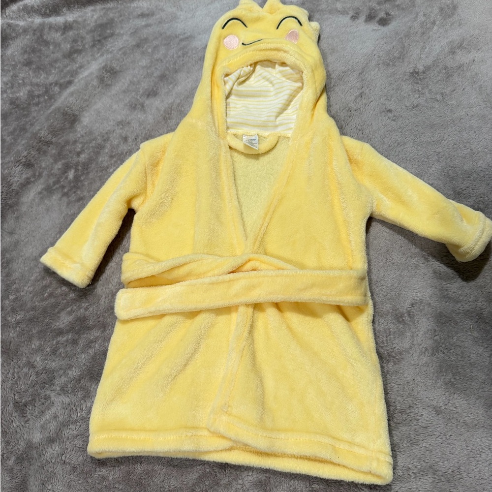 Sunny Yellow Kids Hooded Pajama Robe
